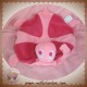 VERTBAUDET DOUDOU TORTUE PLATE ROSE POCHE DEVANT