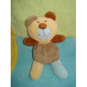 KIABI SOS DOUDOU OURS BEIGE MARRON BLEU POUET POUET