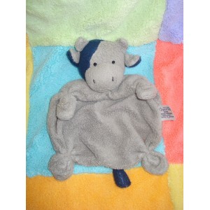 BABYSUN DOUDOU VACHE TAUREAU PLAT GRIS BLEU BABY SUN