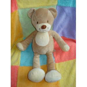 NICOTOY SOS DOUDOU PELUCHE OURS BEIGE ECRU 38 CM