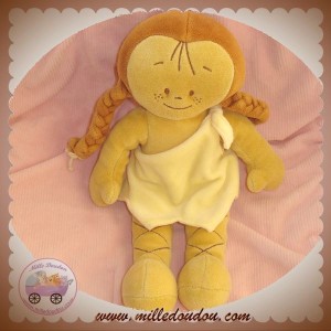 NOUKIE'S DOUDOU POUPEE INDIENNE BEIGE MARRON TRESSES