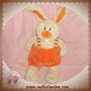 ANNA CLUB PLUSH DOUDOU LAPIN LUCAS ECRU SALOPETTE ORANGE SOS