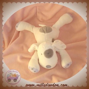 Peluche chien blanc cocard et foulard Catimini