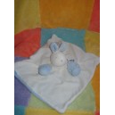 MOULIN ROTY DOUDOU LAPIN PLAT BLANC ET BLEU MARIONNETTE