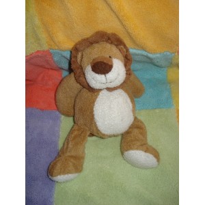 NICOTOY SOS DOUDOU PELUCHE LION MARRON BLANC