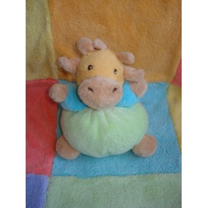 NOUNOURS SOS DOUDOU GIRAFE ORANGE VERTE BEIGE MUSICAL