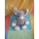 ANNA CLUB PLUSH DOUDOU PELUCHE ELEPHANT GRIS BLANC BOUCLETTE