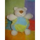 VETURA DOUDOU PELUCHE OURS BLANC BOULE BLEU VERT HOCHET