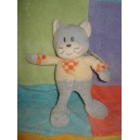 AJENA SOS DOUDOU CHAT GRIS HAUT CREME COEUR ORANGE