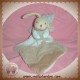 KALOO DOUDOU LAPIN AVEC CARRE PLAT BEIGE BLANC MARRON