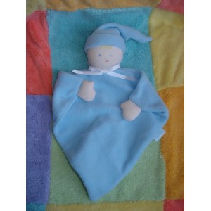 COROLLE SOS DOUDOU PELUCHE POUPEE PLATE BLEU HOCHET