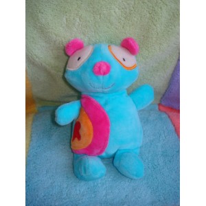 BAWI SOS DOUDOU OURS BLEU TURQUOISE ROSE LES PAPOUDOUS