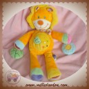 POMMETTE DOUDOU LION ORANGE JAUNE EVEIL HOCHET FEUILLE SOS