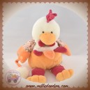 DOUDOU ET COMPAGNIE POULE POUPILOU BLANCHE ORANGE HOCHET SOS