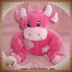 ARTHUR ET LOLA DOUDOU PELUCHE VACHE GIRAFE ROSE HOCHET FLEUR