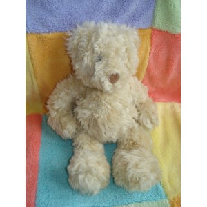 GUND DOUDOU PELUCHE OURS BOUCLETTE BEIGE CLAIR TRUFFE MARRON BIL GUND DOUDOU PELUCHE OURS BOUCLETTE BEIGE CLAIR TRUFFE MARRON BIL