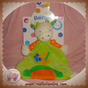 BABYSUN SOS DOUDOU VACHE GIRAFE ECRU VERT DENTITION GARDEN PARTY