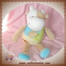 DOUDOU ET COMPAGNIE VACHE ECRU BEIGE BLEU VERT BONBON