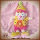 NICOTOY SOS DOUDOU CLOWN LUTIN POUPEE NEZ HABIT JAUNE ROSE KIABI