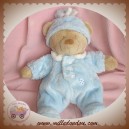 NICOTOY SOS DOUDOU OURS BEIGE HABIT BLEU FLEUR COCCINELLE