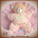 NOUNOURS SOS DOUDOU OURS QUASI PLAT ROSE COEUR VERT