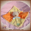 POMMETTE SOS DOUDOU OURS BEIGE PLAT ORANGE JAUNE COEUR