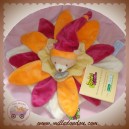 DOUDOU ET COMPAGNIE SOS OURS FLEUR ORANGE ROUGE PELUCHE TATOO