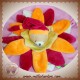 DOUDOU ET COMPAGNIE SOS OURS FLEUR ORANGE ROUGE PELUCHE TATOO