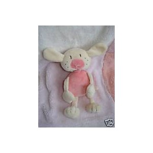 BABYSUN DOUDOU LAPIN CHIEN ECRU ROSE BABY SUN