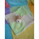 MAXITA DOUDOU PELUCHE VACHE GIRAFE BEIGE CORPS PLAT VERT ECRU AR