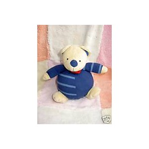 BABYSUN DOUDOU PELUCHE OURS BOULE BLEU HOCHET FEHN BABY SUN