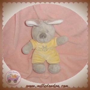 VETIR DOUDOU LAPIN GRIS HABIT JAUNE SOS