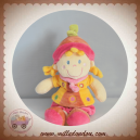 MOTS D'ENFANTS DOUDOU POUPEE FILLE HABIT ROSE JAUNE SOS