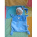 NICOTOY DOUDOU PELUCHE OURS BEIGE PLAT BLEU REVEIL ETOILE