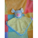 CHARLY & CIE DOUDOU SOURIS BLEU PLAT JAUNE MARIONNETTE