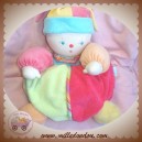 COROLLE SOS DOUDOU CLOWN BOULE VERT ROSE ORANGE 30 CM