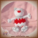 BABYSUN DOUDOU OURS CHAT BLANC ROUGE ET GRIS BABY SUN