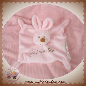 GRAIN DE BLE DOUDOU ET PELUCHE LAPIN PLAT ROSE ZANNIER BY NICOTOY