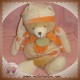 DOUDOU ET COMPAGNIE SOS OURS BEIGE CORPS ECRU PECHE 44 CM