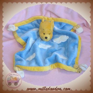 DISNEY DOUDOU OURS WINNIE L'OURSON PLAT BLEU NUAGE SOS