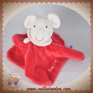 SUCRE D'ORGE DOUDOU SOURIS CORPS PLAT ROUGE ECHARPE SOS