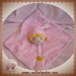 BENGY DOUDOU PELUCHE LUTIN FILLE PLAT ROSE AVEC ESCARGOT