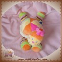 MOTS D'ENFANTS SOS DOUDOU TORTUE ORANGE ROSE FLEUR RAYEE