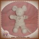 PETIT BATEAU DOUDOU PELUCHE SOURIS BLANCHE VELOURS T-SHIRT ETOIL