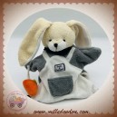 DOUDOU ET COMPAGNIE LAPIN SERAPHIN MARIONNETTE BLANC GRIS CAROTTE