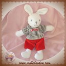 OKAIDI OBAIBI DOUDOU LAPIN BLANC SHORT ROUGE PULL SOS