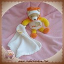 DOUDOU ET COMPAGNIE SOS OURS P'TIT DOUX JAUNE ORANGE BLANC MOUCHOIR