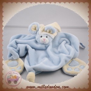 GIPSY DOUDOU SOURIS PLAT BLEU ECRU SOS