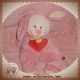 TEX SOS DOUDOU LAPIN ROSE AVEC COEUR GRD MODELE ECHARPE ORANGE