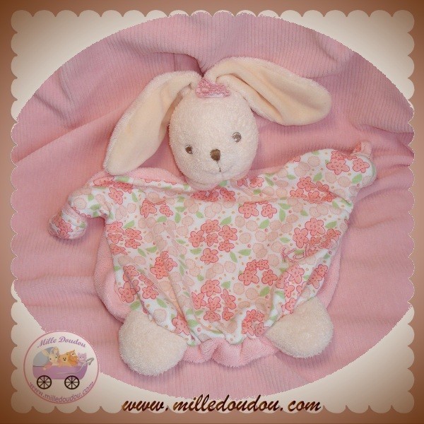 doudou lapin plume blanc rose KALOO